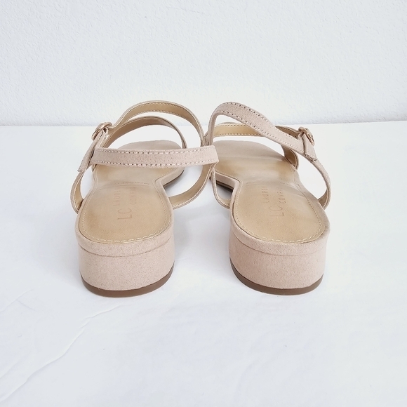 New! Lauren Conrad Faux Suede Block Heel Square Toe Sandals - Picture 5 of 8